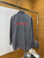 Balenciaga Letter Print Checkered Collar Shirt - 图片 2