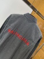 Balenciaga Letter Print Checkered Collar Shirt - 图片 6