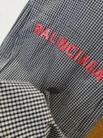 Balenciaga Letter Print Checkered Collar Shirt - 图片 8