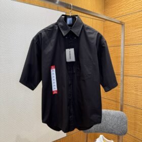 Balenciaga Label Print Short-Sleeve Shirt