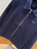 Prada Triangular Logo Distressed Denim Jacket - 图片 4