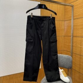 Prada Metal Logo-Embellished Cotton Trousers