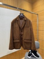 Prada Vintage Distressed Old Money Style Sheepskin Jacket
