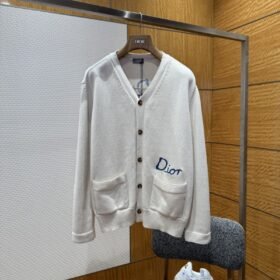 Dior Embroidered Cotton-Blend Button-Down Cardigan