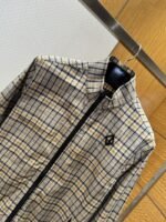 Dior Checkered Stand Collar Embroidered Long-Sleeve Jacket Coat - 图片 3