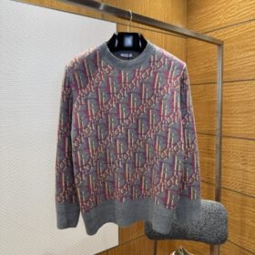 Dior All-Over Print Crew Neck Knit Pullover