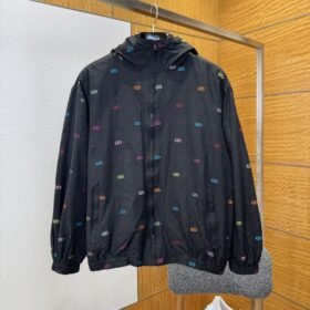 Gucci Color Jacquard Hooded Long-Sleeve Jacket