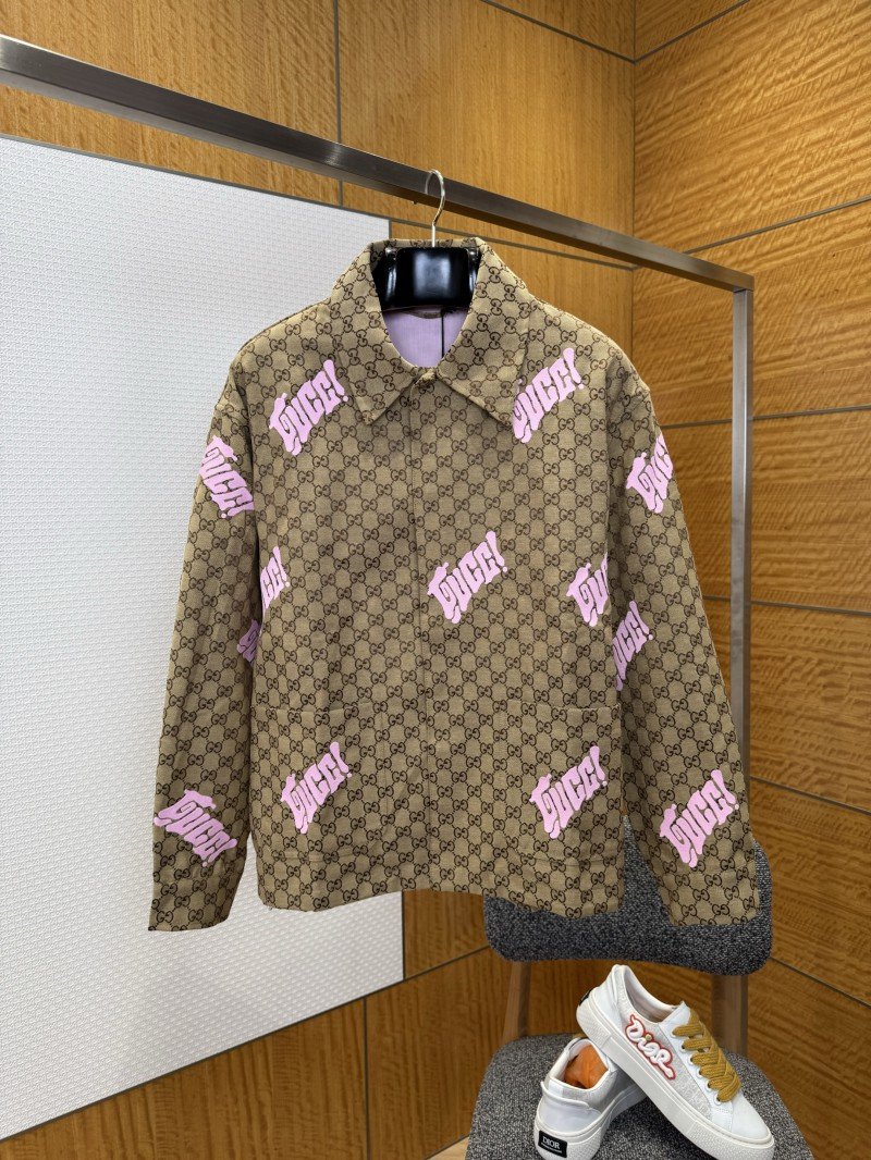 wsxc1765157596107_0.jpg Gucci Color-Block Embroidered Lapel Jacket Coat - 图片 1
