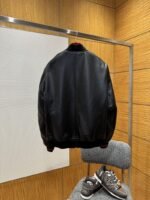 Gucci Logo Embroidered Leather Jacket Coat - 图片 2