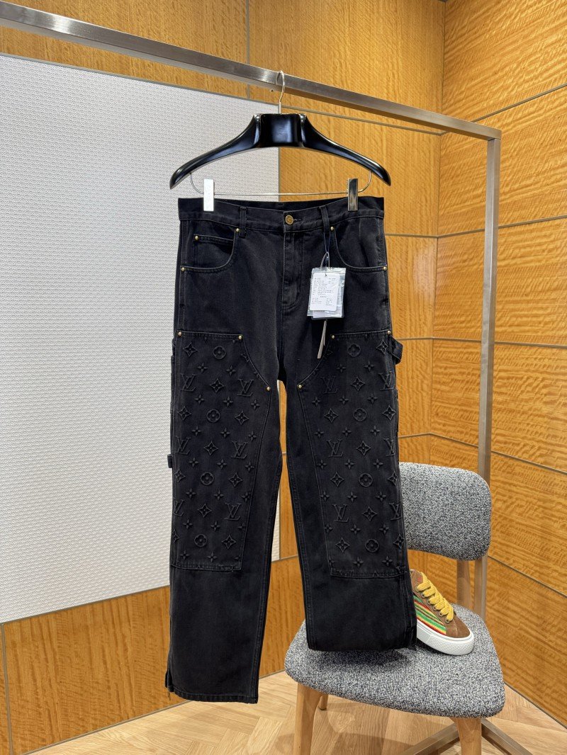 wsxc1765162967882_0.jpg LV Washed Embossed Denim Trousers - 图片 1