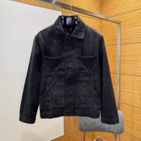 LV Embossed Relief Denim Jacket Coat