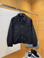 LV Suede Embossed Jacket Coat 2