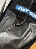 LV Patchwork Racing Leather Jacket Coat - 图片 4