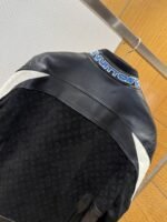 LV Patchwork Racing Leather Jacket Coat - 图片 6