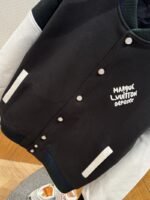 LV Color-Block Embroidered Baseball Jacket Coat - 图片 4