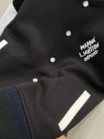 LV Color-Block Embroidered Baseball Jacket Coat - 图片 5
