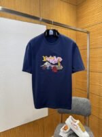LV Embroidered Crew Neck Short-Sleeve T-Shirt