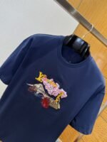 LV Embroidered Crew Neck Short-Sleeve T-Shirt - 图片 3