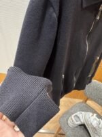 LV Leather Label Knit Wool Zipper Cardigan - 图片 4