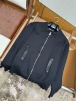 LV Leather Label Knit Wool Zipper Cardigan - 图片 7