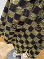LV Check Print Single-Breasted Long-Sleeve Jacket Coat 1 - 图片 3