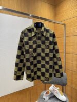 LV Check Print Single-Breasted Long-Sleeve Jacket Coat 1 - 图片 6