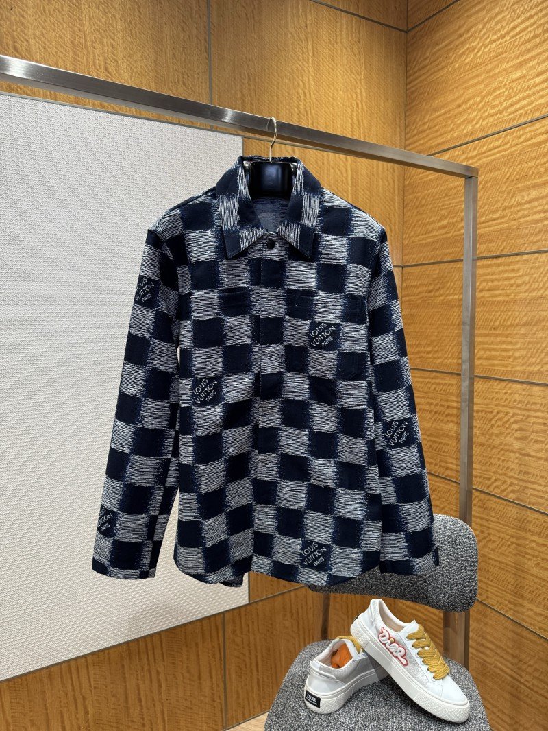 wsxc1765243775061_0.jpg LV Check Print Single-Breasted Long-Sleeve Jacket Coat 2 - 图片 1