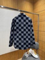 LV Check Print Single-Breasted Long-Sleeve Jacket Coat 2 - 图片 2