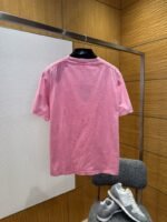 LV Washed Pink Embroidered Crew Neck Short Sleeve - 图片 2