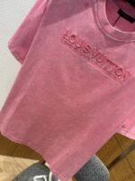 LV Washed Pink Embroidered Crew Neck Short Sleeve - 图片 4