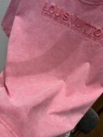 LV Washed Pink Embroidered Crew Neck Short Sleeve - 图片 5