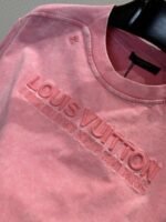 LV Washed Pink Embroidered Crew Neck Short Sleeve - 图片 6