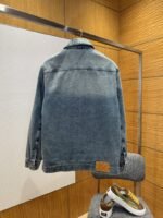 LV Washed Embossed Denim Jacket Coat - 图片 2