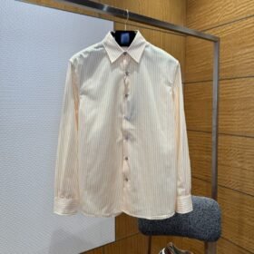 LV Long-Sleeve Collared Striped Shirt