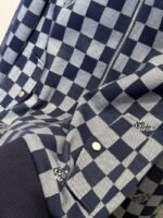 LV Checkered Jacquard Zipper Jacket Coat - 图片 4