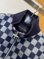 LV Checkered Jacquard Zipper Jacket Coat - 图片 5