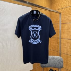 LV Printed Zipper Chain Short-Sleeve T-Shirt