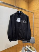 LV Logo Letter Stand Collar Long Sleeve Jacket Coat