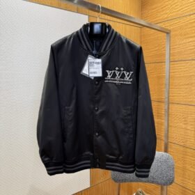 LV Logo Letter Stand Collar Long Sleeve Jacket Coat