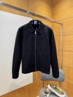 LV Monogram Print Embroidered Lapel Zipper Jacket