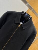 LV Monogram Print Embroidered Lapel Zipper Jacket - 图片 3