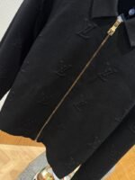 LV Monogram Print Embroidered Lapel Zipper Jacket - 图片 4