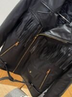 LV Fringe Genuine Leather Jacket Jacket Coat - 图片 4