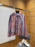 LV Rainbow Four-Leaf Clover Lapel Long-Sleeve Shirt