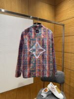 LV Rainbow Four-Leaf Clover Lapel Long-Sleeve Shirt - 图片 2