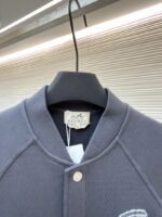 Hermes Solid-Color Ribbed Single-Button Long-Sleeve Jacket Coat - 图片 3