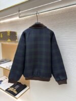 Miu Miu Collared Contrast-Color Check Cotton Coat - 图片 2