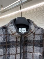 Miu Miu Lambswool Plaid Embroidered Zipper Jacket Coat 1 - 图片 3