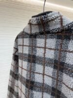 Miu Miu Lambswool Plaid Embroidered Zipper Jacket Coat 1 - 图片 9