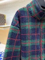 Miu Miu Lambswool Plaid Embroidered Zipper Jacket Coat 2 - 图片 4